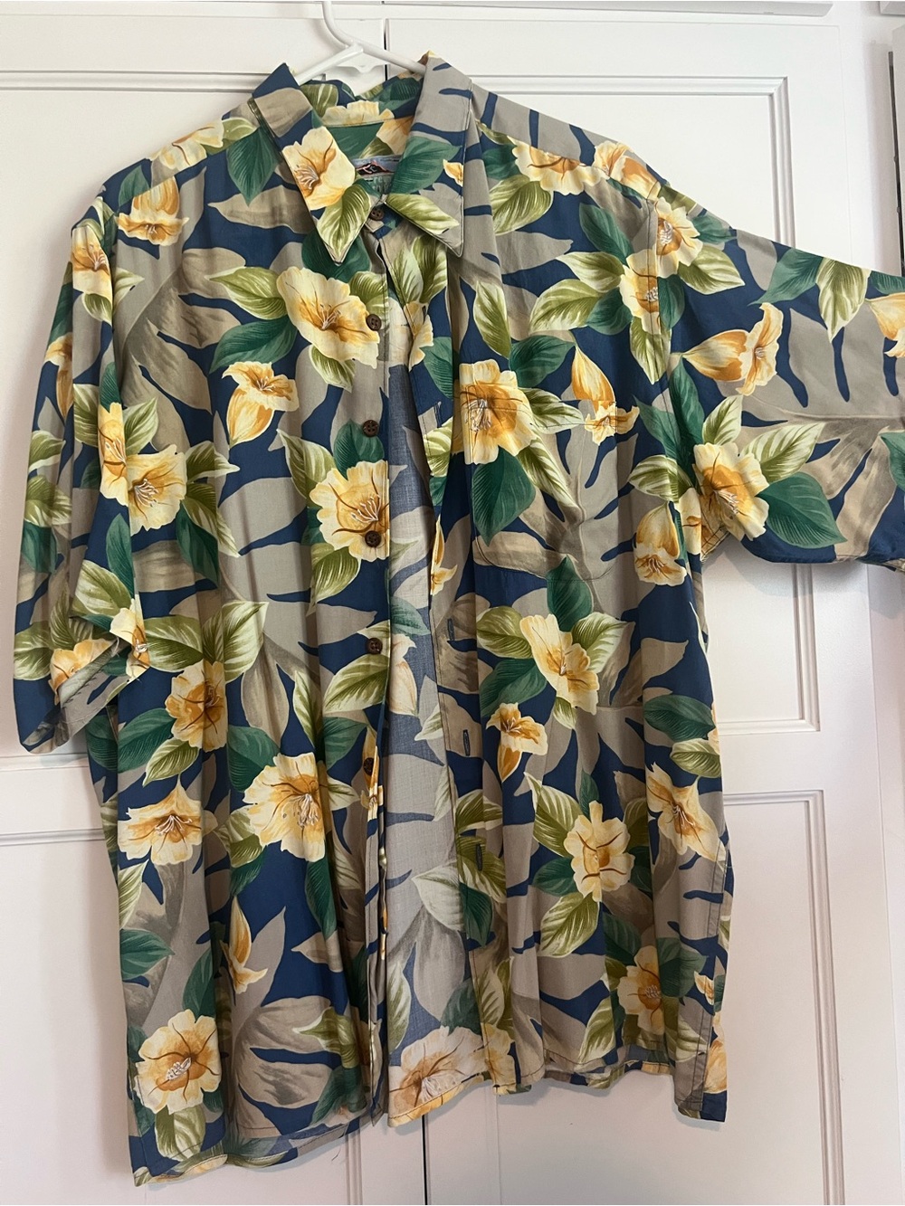 reyn spooner Navy Floral Button-Down Shirt with Yellow Blooms
